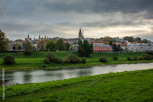 Panorama of Przemysl city and San river  Podkarpackie  Poland