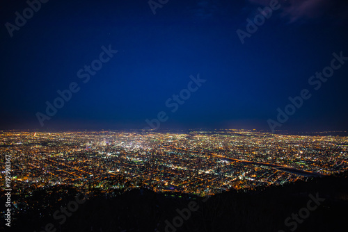 Night view of sapporo city