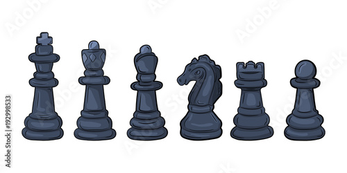 Set of chess pieces. Vector illustration