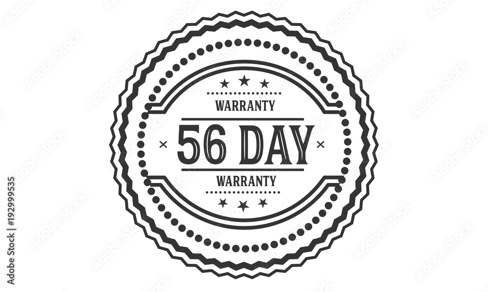 56 days warranty icon vintage 
