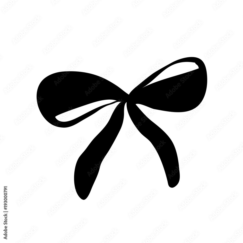 Vector hand drawn bow icon. Painted ribbon for paper, web design, logo, app, UI. Vector hand drawn bow icon. Painted ribbon for paper, web design, logo, app, UI.