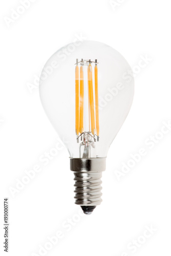 Modern light bulb isolated on white
