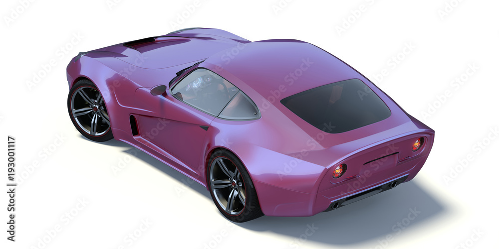 3D rendering of a generic concept car 