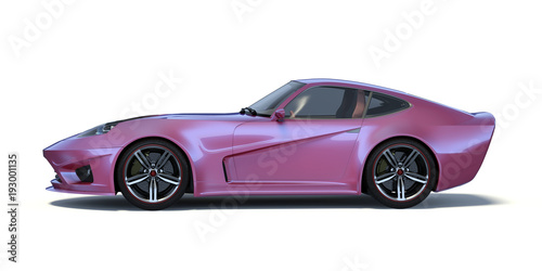 3D rendering of a generic concept car 