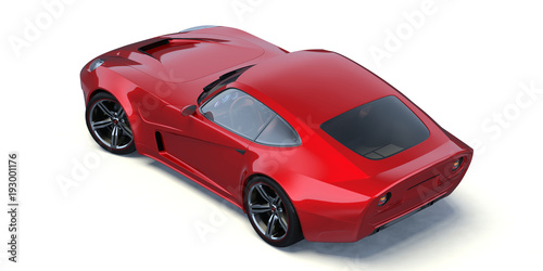 3D rendering of a generic concept car 