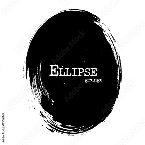 Ellipse shape . Grunge style . Vector