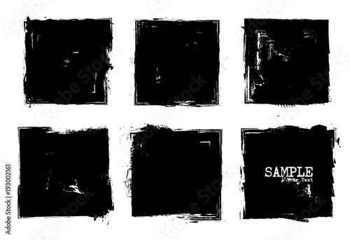 Grunge style set of square shapes . Vector