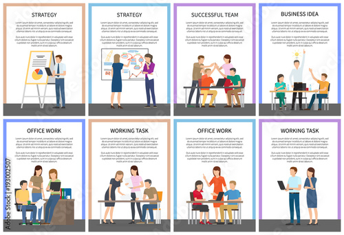 Straregy Business Idea Office Team Work Cards