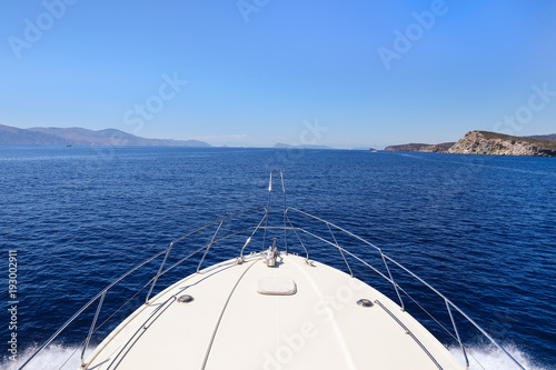 Summer day traveling on a yacht Saronic Gulf, Greece. © vikakurylo81