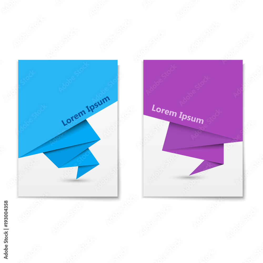 Modern brochure design with origami paper banners,speech bubbles Modern brochure design with origami paper banners,speech bubbles