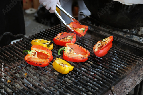 Sweet pepper on the grill