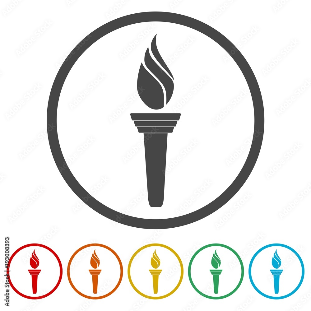 Obraz premium Torch icon, 6 Colors Included