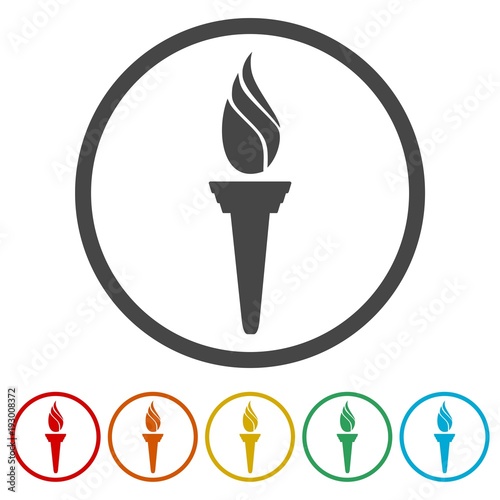 Torch icon, 6 Colors Included