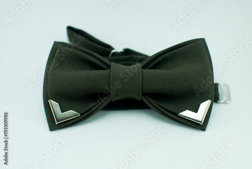 Stylish green bow tie. Isolated