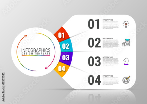 Circle infographics. Template for diagram. Vector illustration