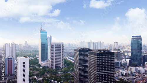 Aerial view of Jakarta modern buildings