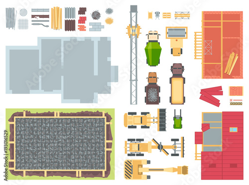 Construction elements - set of modern vector objects
