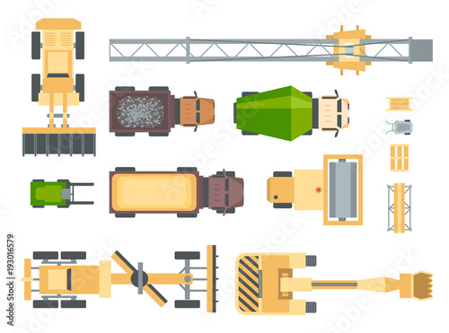 Construction machines - set of modern vector elements