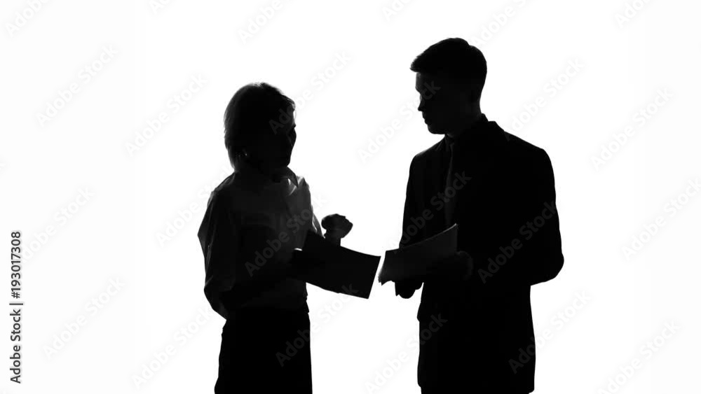 Lady boss criticizing manager for mistakes at work, shouting at colleague Lady boss criticizing manager for mistakes at work, shouting at colleague