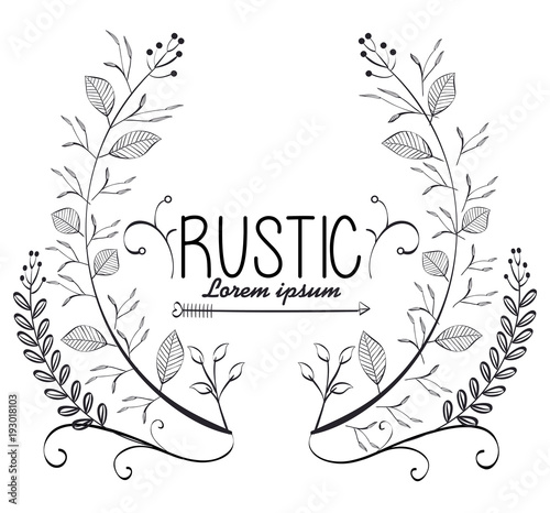 rustic wreath crown icon vector illustration design