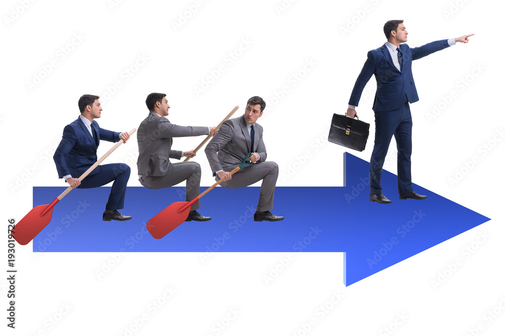 Fototapeta premium Businessman on line chart in business concept