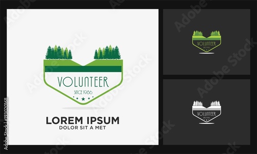 retro volunteer bacground logo