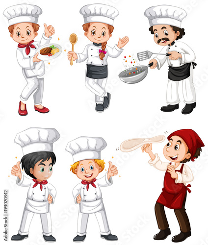 Six different chef and bakers