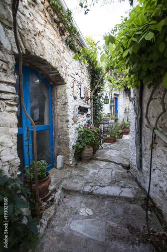 Fototapeta Naklejka Na Ścianę i Meble -  Street view of Afionas at Corfu Island of Greece.