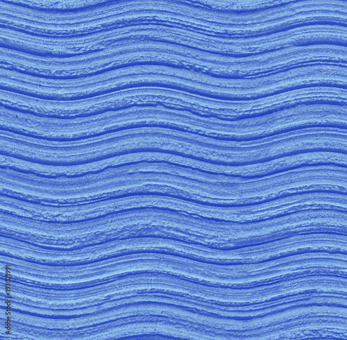 Seamless blue wavy stone texture background pattern. Stone seamless texture surface with horizontal sea wave pattern stone. Gypsum plaster stucco stone seamless wavy texture pattern rock surface