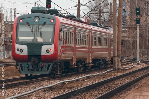 Red passenger train