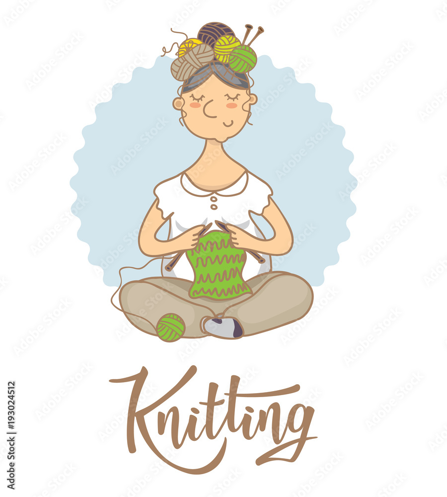 'Knitting' lettering logo for yarn store 'Knitting' lettering logo for yarn store
