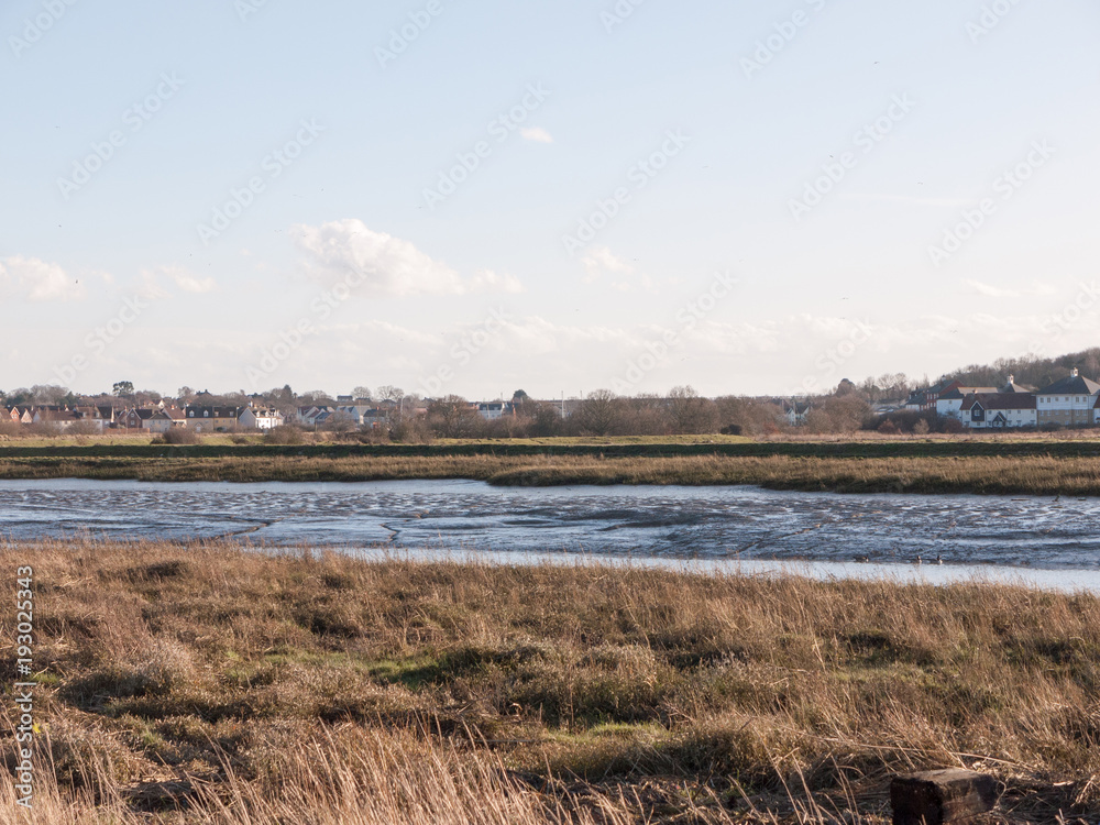 landscape side view of blue river sky nature grassland landscape side view of blue river sky nature grassland