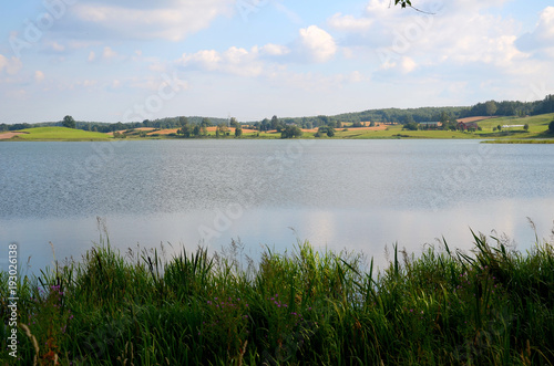 Obraz na płótnie A view of the lake in the summer (Poland) w salonie