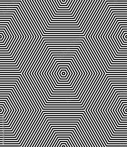 Seamless op art pattern. Geometric lines texture.