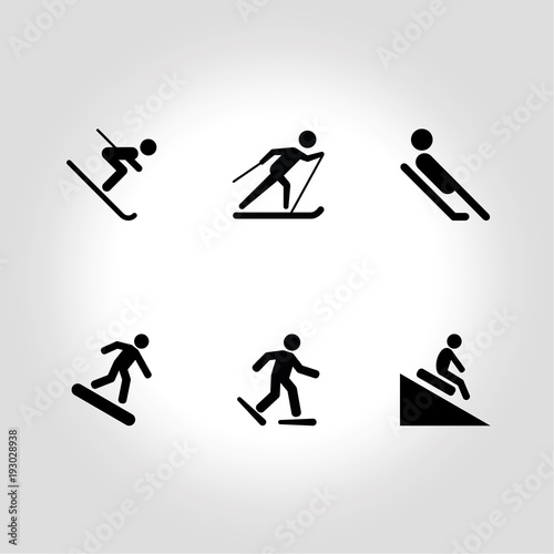  Set of winter sport icons