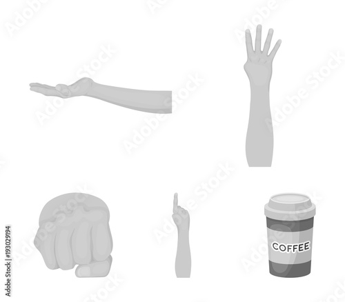 Sign Language monochrome icons in set collection for design.Emotional part of communication vector symbol stock web illustration.