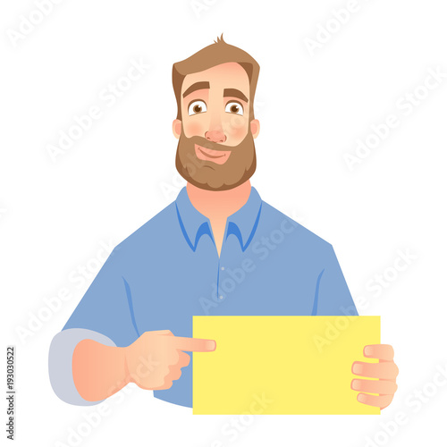 man holding blank paper