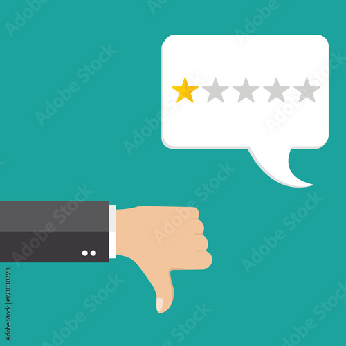 Review rating bubble flat vector illustration, customer reviews stars rate