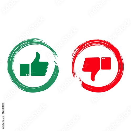 Thumbs up thumbs down - stock vector