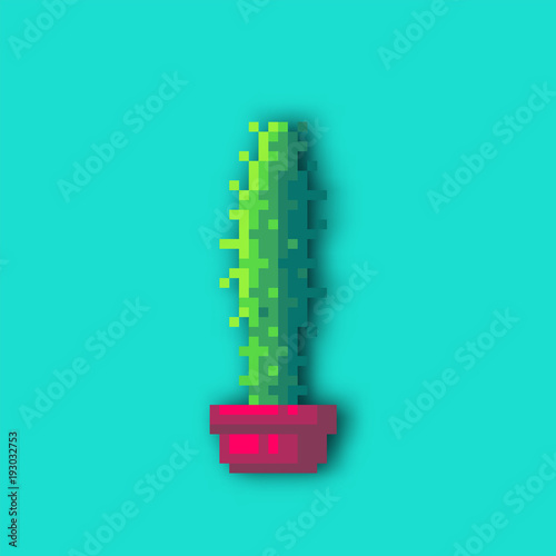 Pixel art cactus.