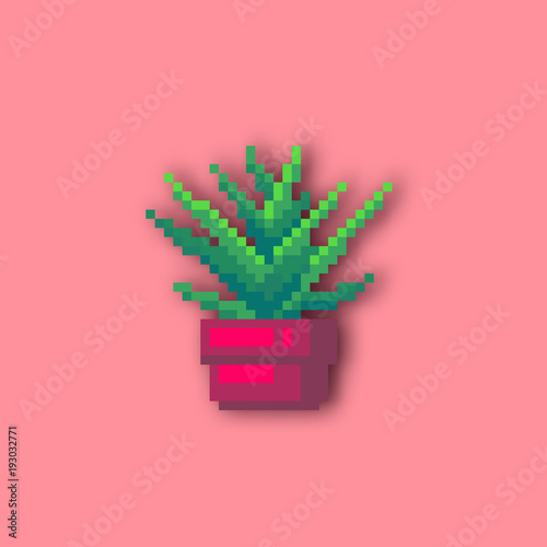 Pixel art cactus.