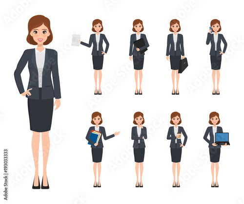 Business woman character creation in office style. Business job function. Illustration vector of avatar people design.