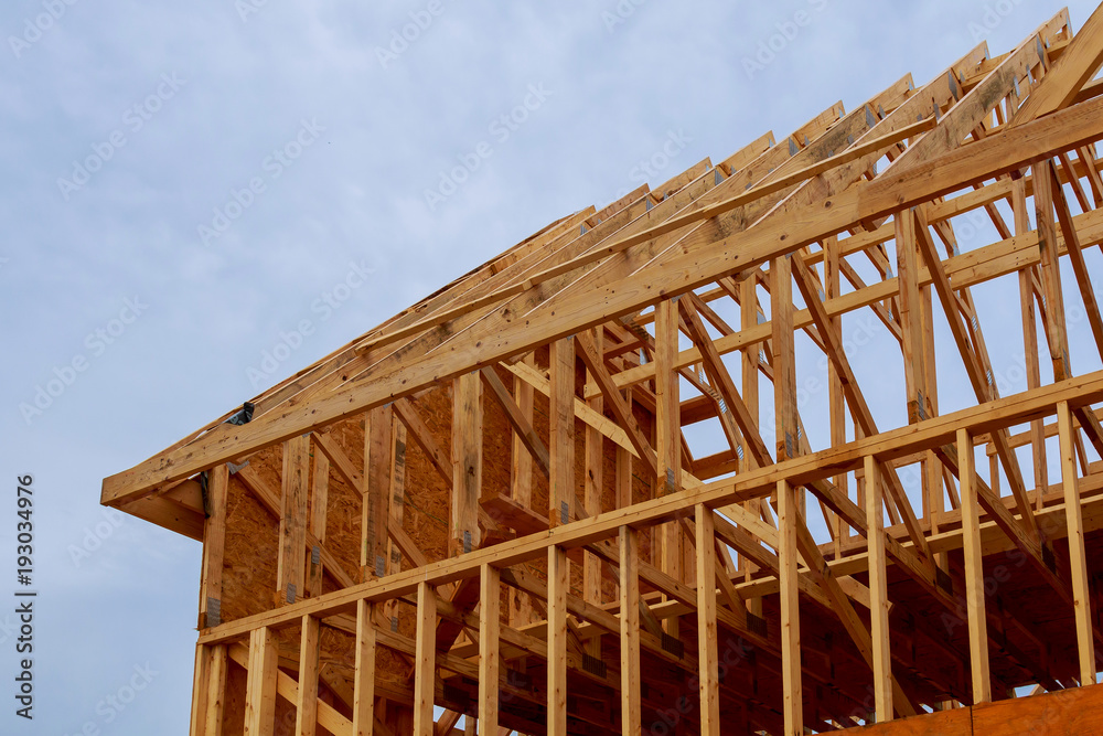 New construction of a house Framed New Construction of a House Building New construction of a house Framed New Construction of a House Building