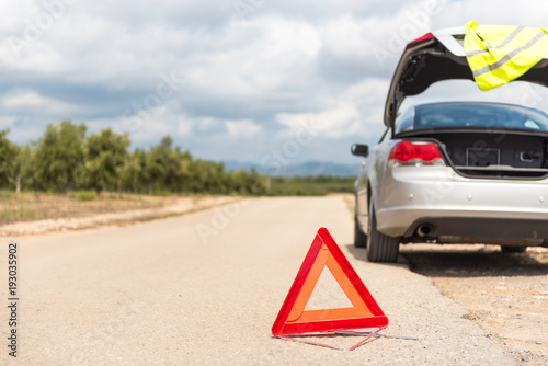 Canvastavla The car broke down on the road