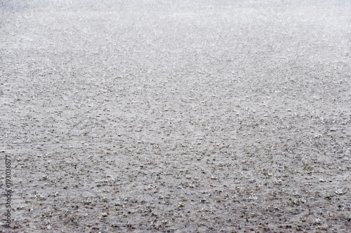 A heavy rain on the embankment of Novorossiysk. Heavy rain photo