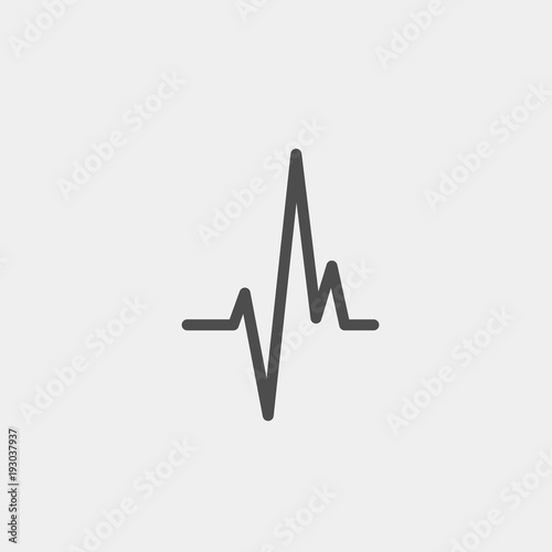Heartbeat flat vector icon. Pulse flat vector icon
