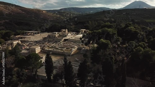 Aerial view of Knossos palace at Crete, Greece