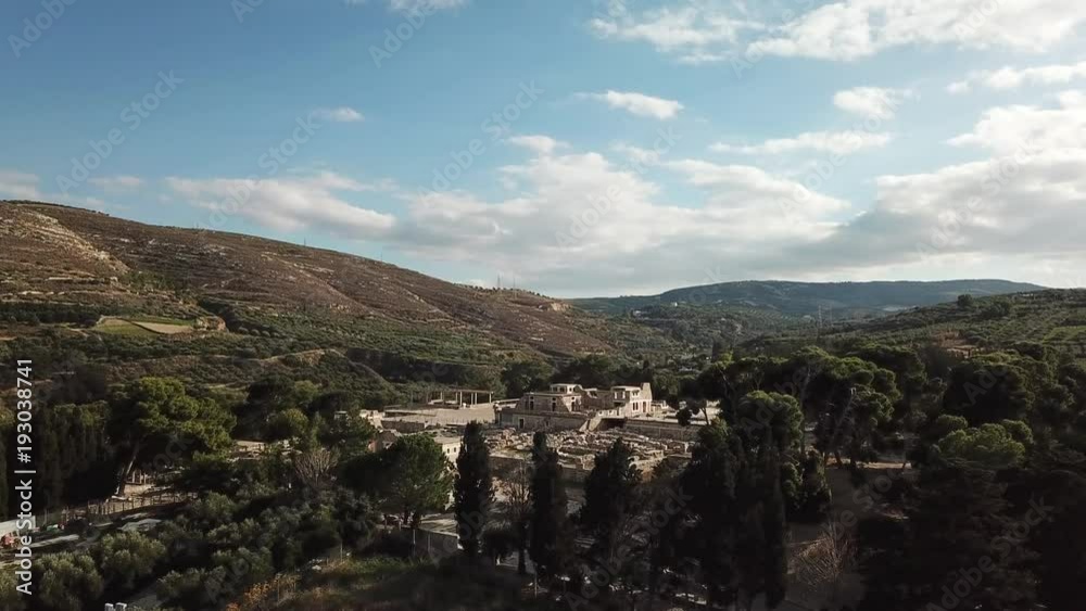 Aerial view of Knossos palace at Crete, Greece Aerial view of Knossos palace at Crete, Greece