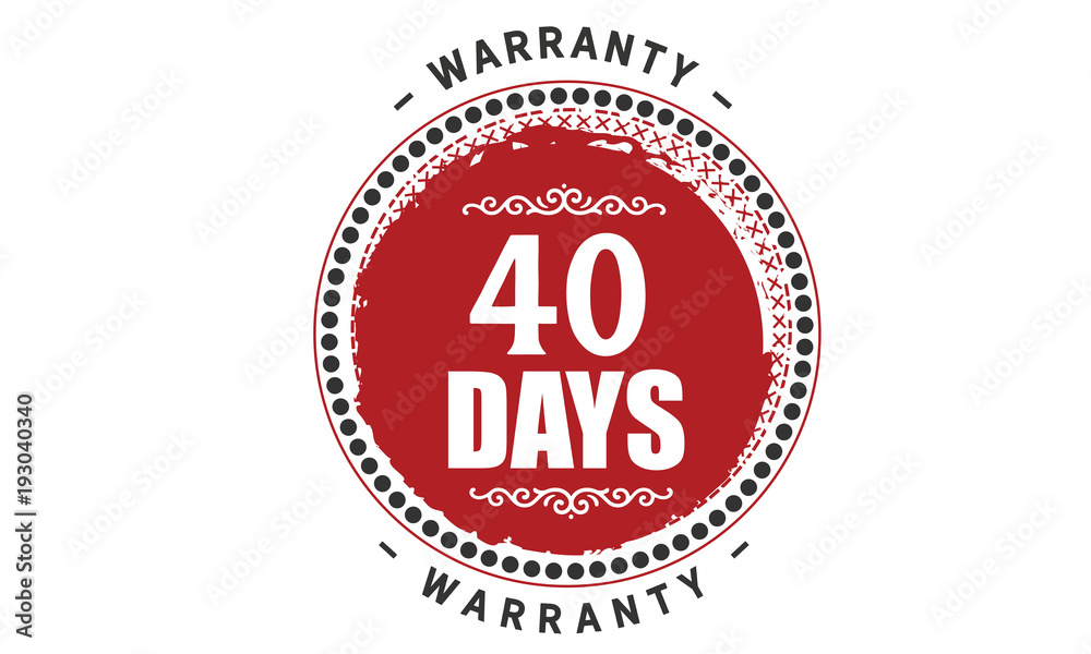 40 days warranty rubber stamp 40 days warranty rubber stamp