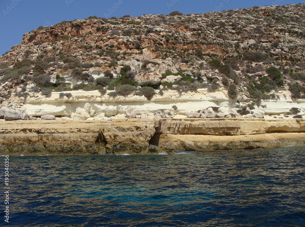 Lampedusa, Cala pulcino coastline